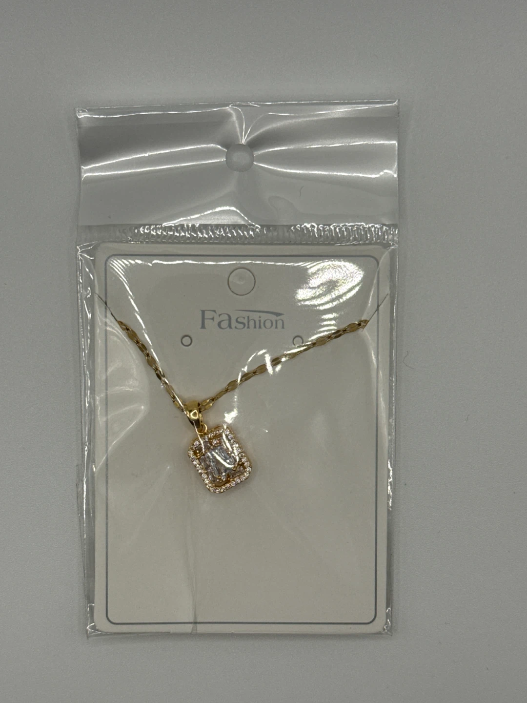 Fashion Necklace with Rhinestone Pendant