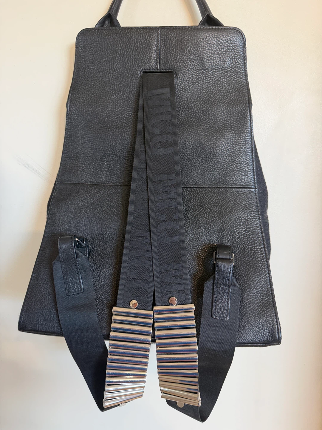 McQueen MCQ Black Leather wool backpack - photo 2