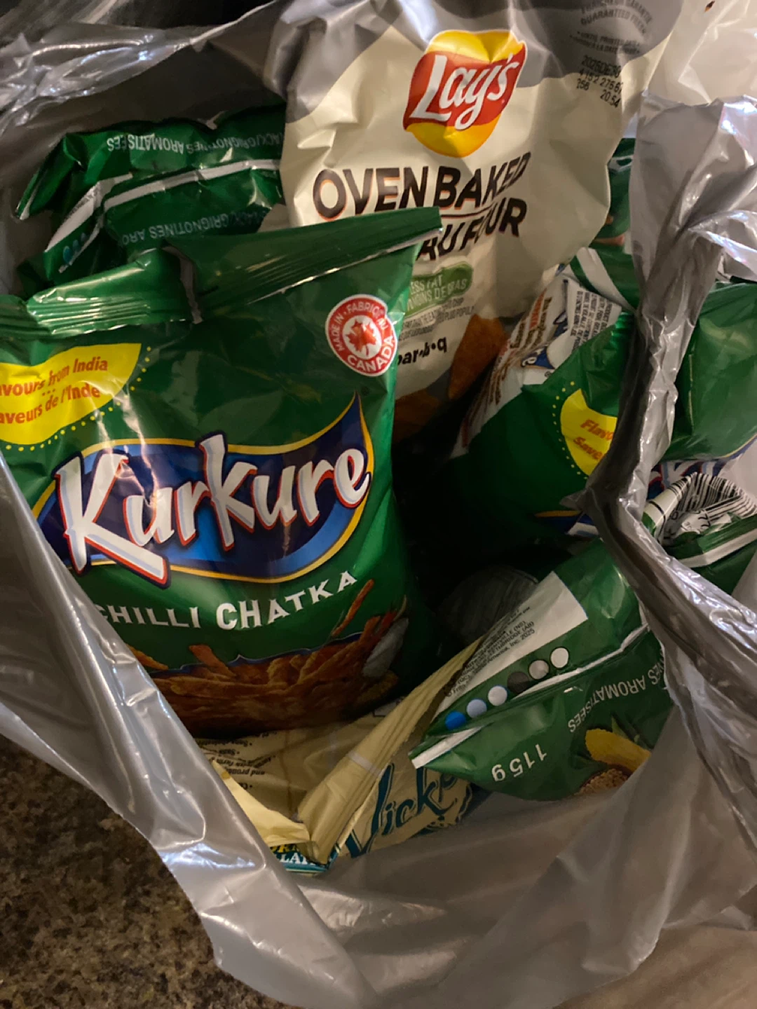 Lay's Oven Baked Ruffles and Kurkure Chilli Chatka.
