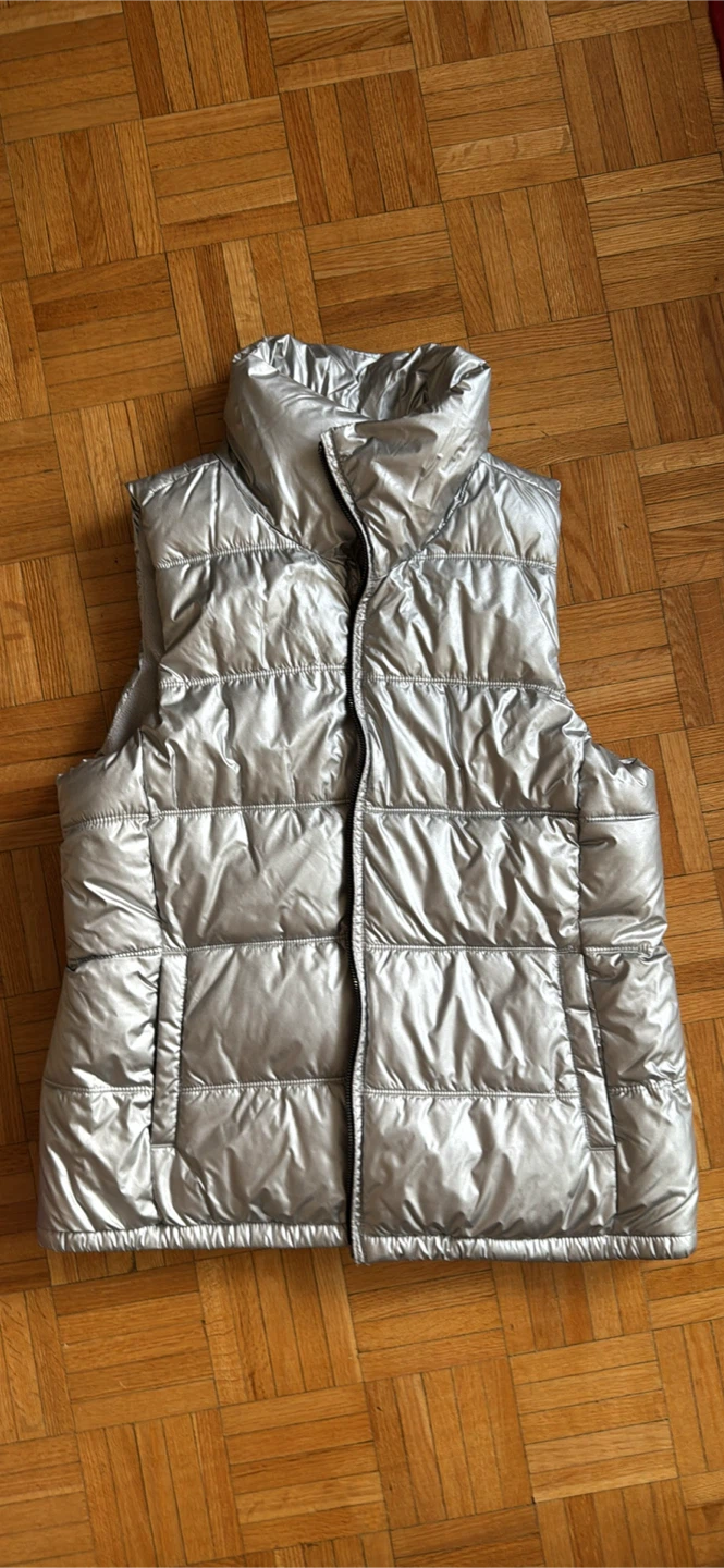 Silver Puffer Vest