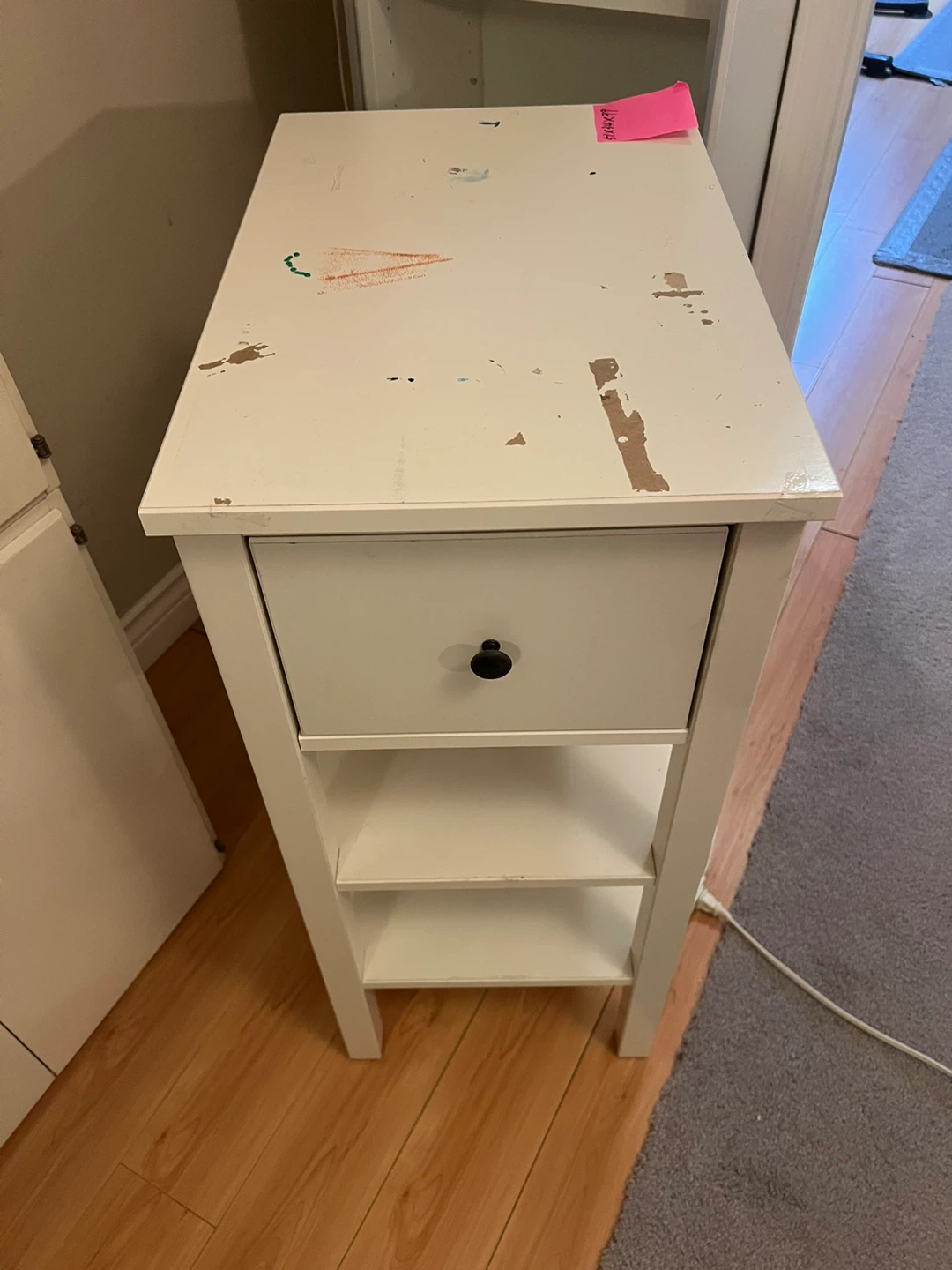 White Storage Cabinet and Side Table - photo 3