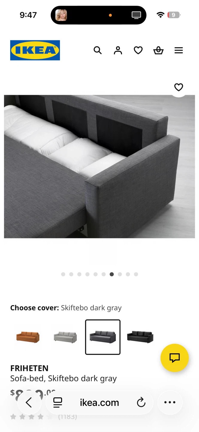 IKEA Friheten Sofa-bed, Skifitebo dark gray