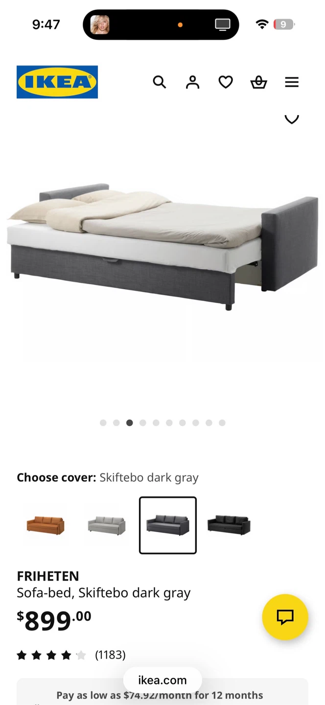 IKEA Friheten Sofa-bed, Skifitebo dark gray - photo 3