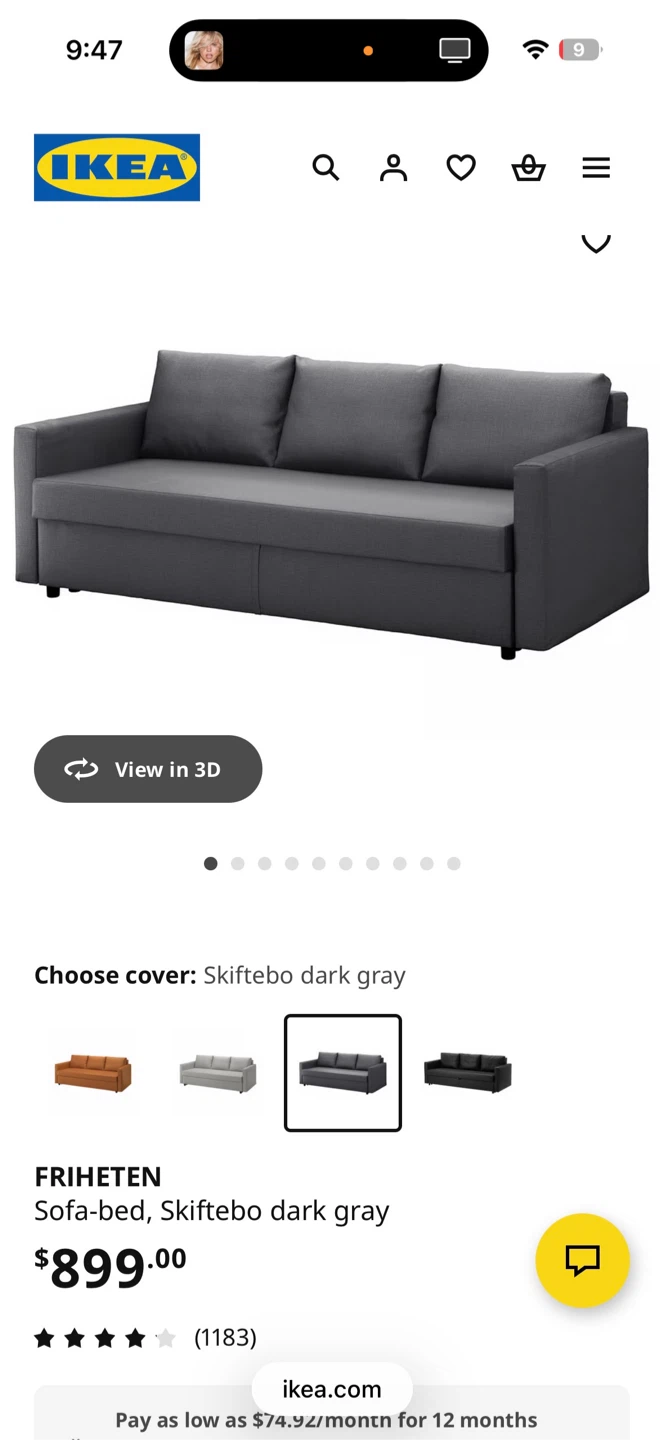 IKEA Friheten Sofa-bed, Skifitebo dark gray - photo 4