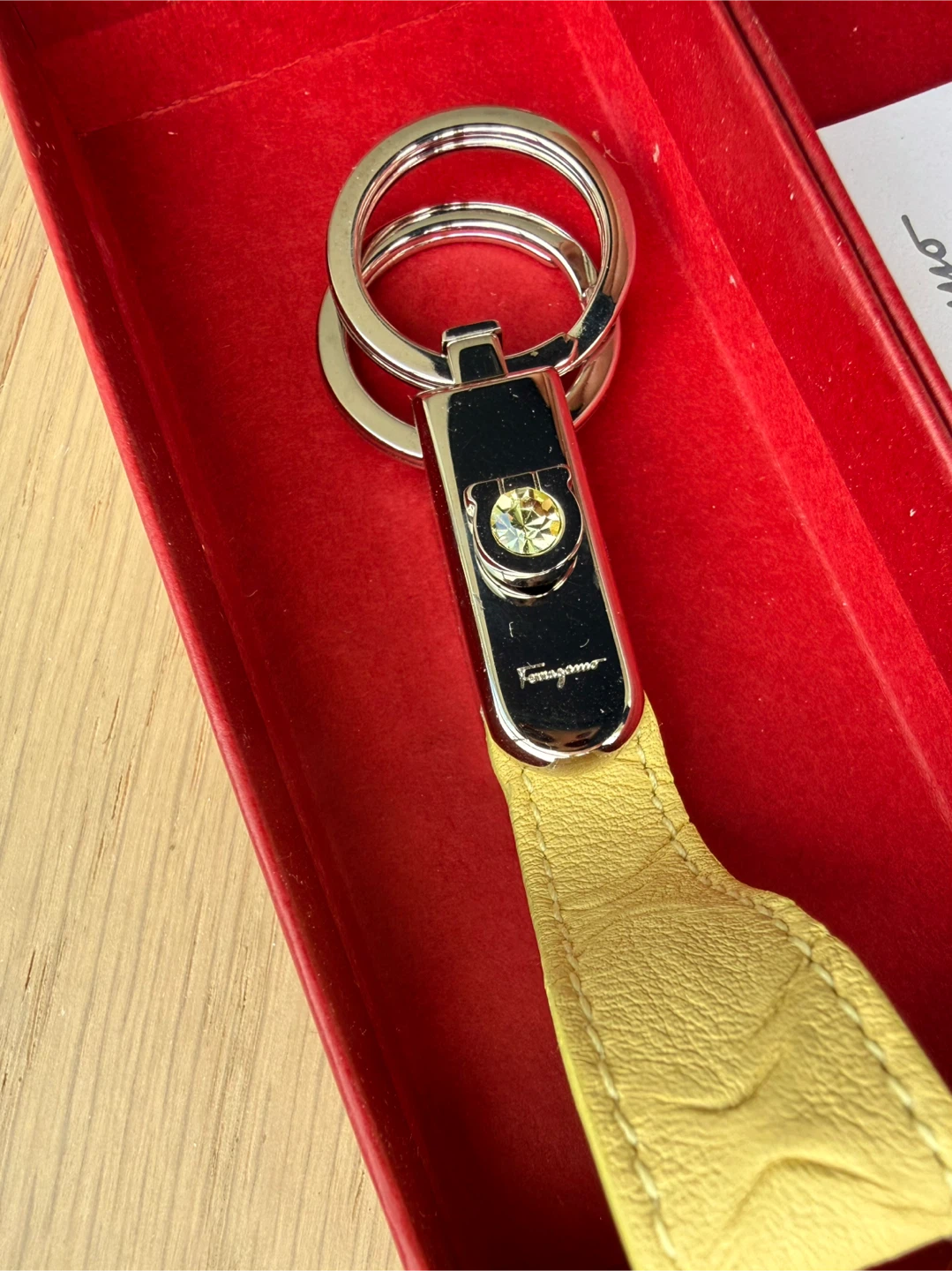 Salvatore Ferragamo Yellow Leather Keychain - photo 2