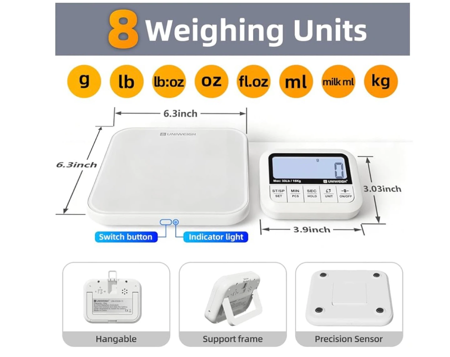 UNIWEIGH UNI-KS08-15 2-in-1 Timer and Scale - photo 3