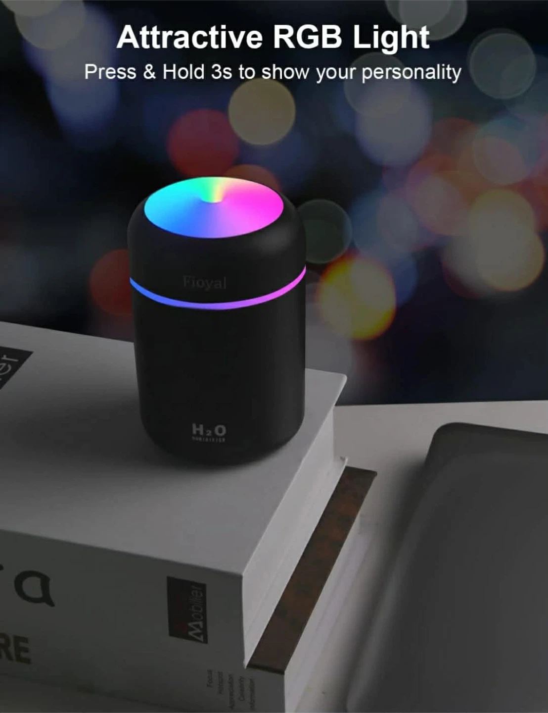 Fioyal Portable USB Humidifier with RGB Light