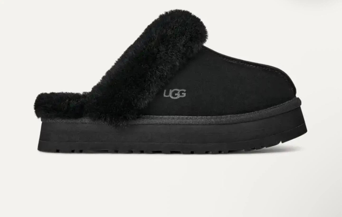 UGG W Disquette Black Sheepskin Slipper Size 9 - photo 2