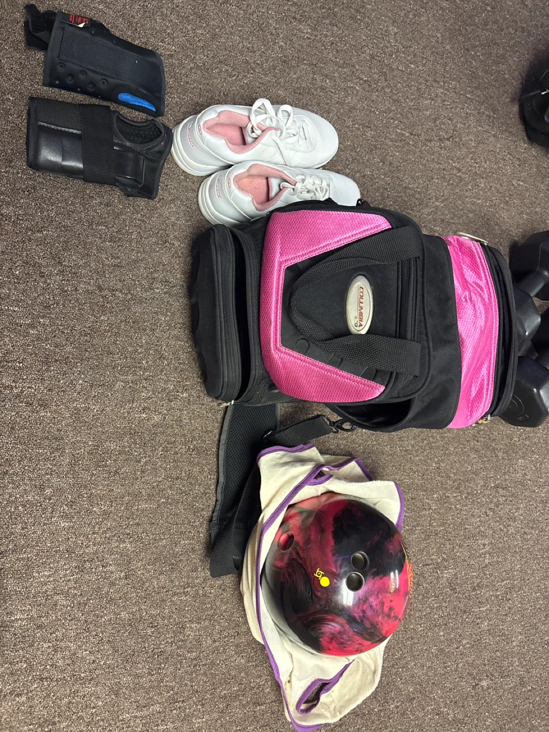 Columbia 300 Bowling Ball, Dexter Shoes, and Bag