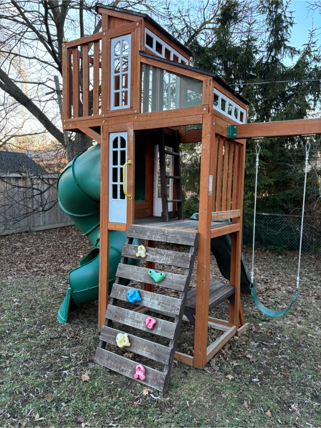 Wooden Playground with Slide and Swings - photo 2