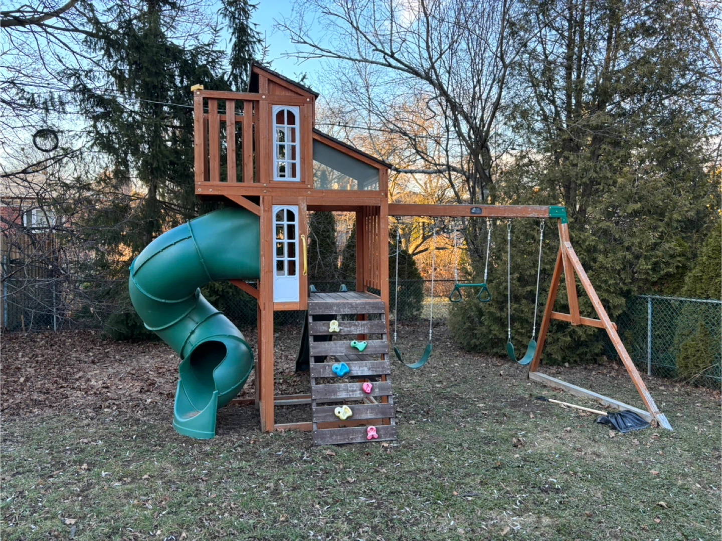 Wooden Playground with Slide and Swings - photo 3
