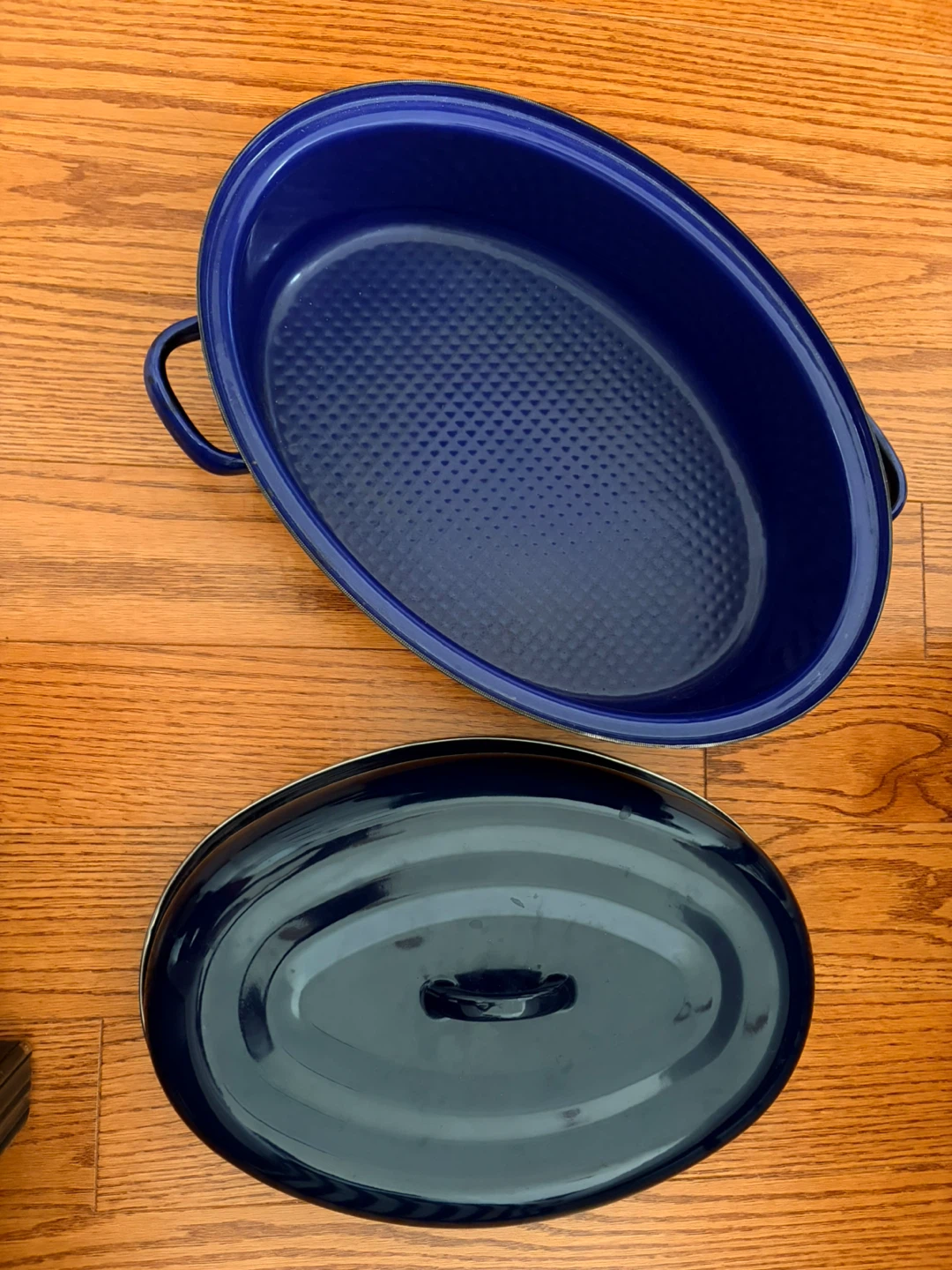 Enamel Roasting Pan with Lid - photo 3