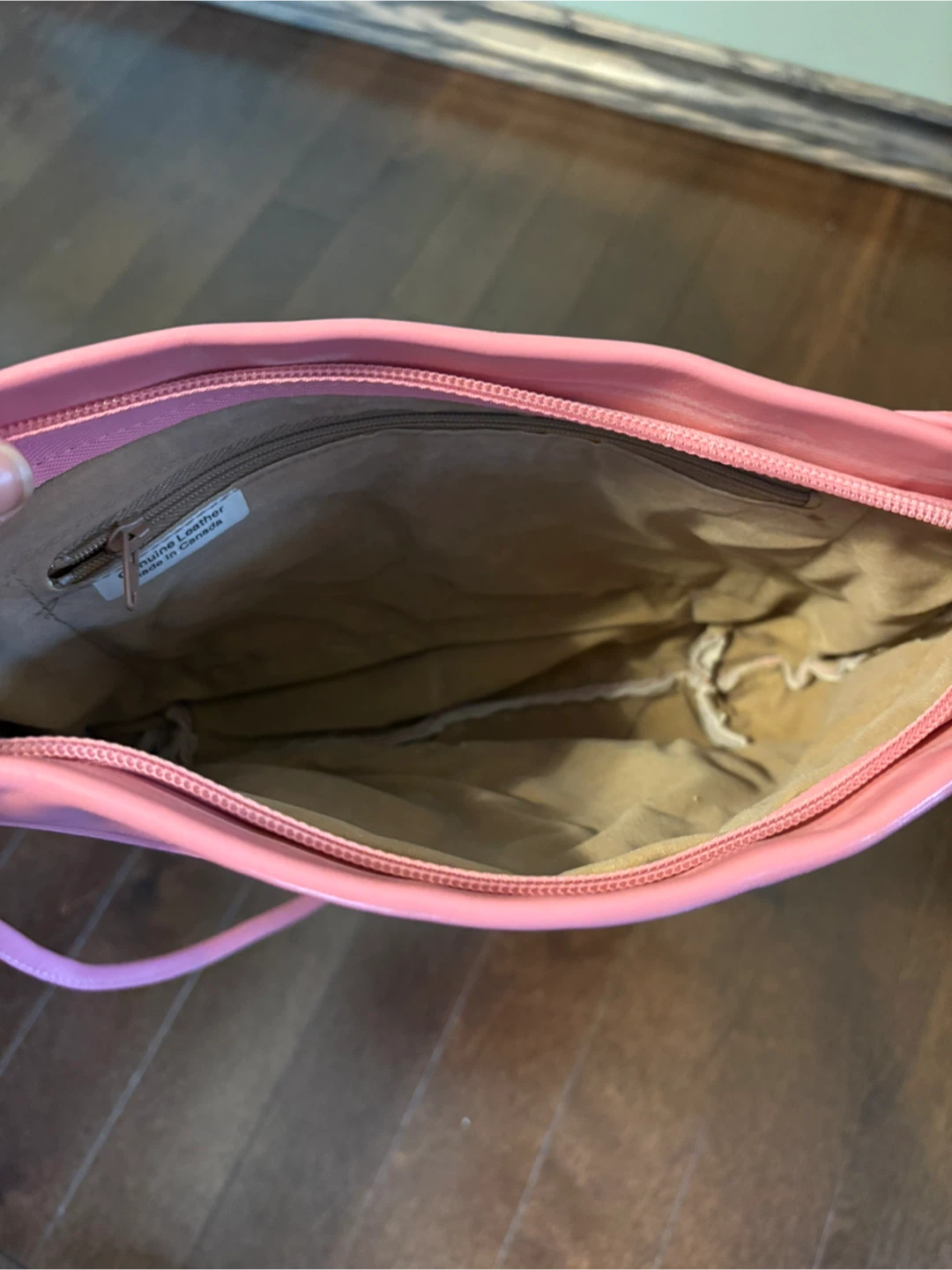 Pink Genuine Leather Clutch/Crossbody Bag - Made in Canada - photo 4