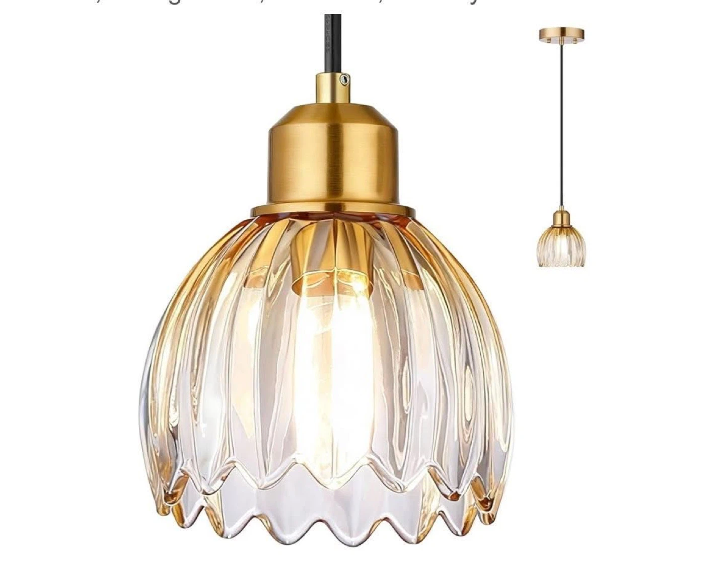 Taloya Amber Glass Pendant Light - photo 2