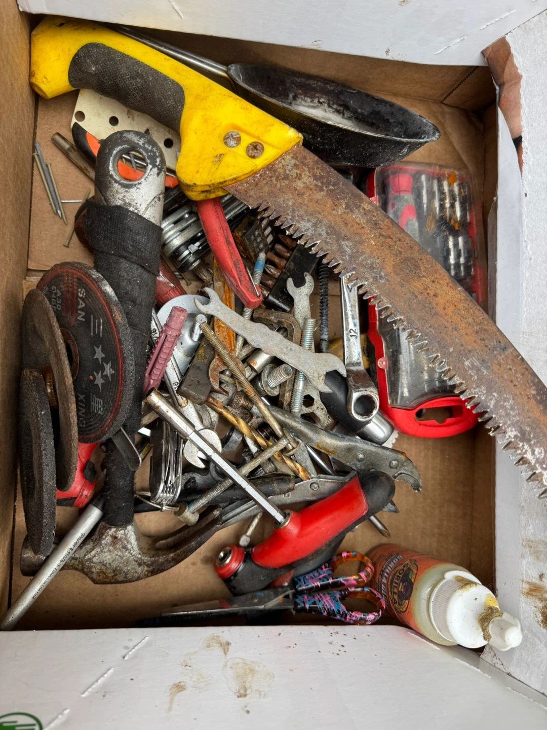 Assorted Tools and Hardware Box