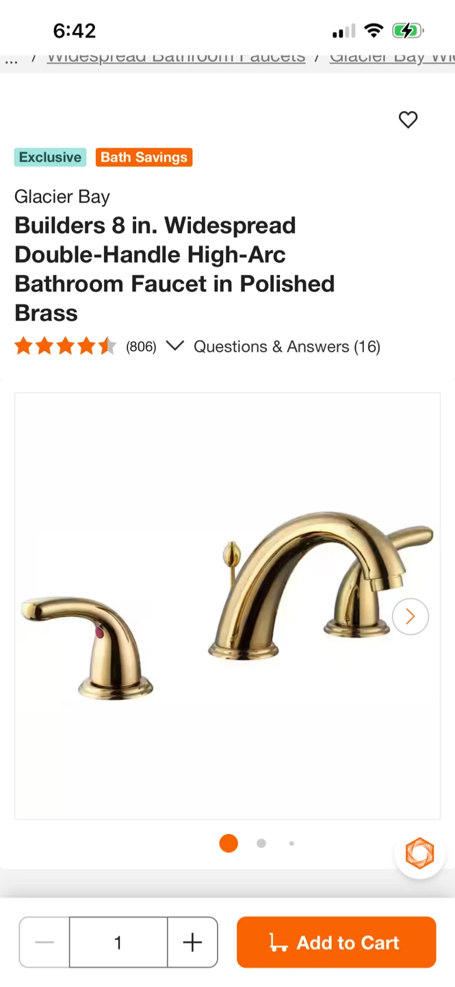 Glacier Bay Builders Bathroom Faucet