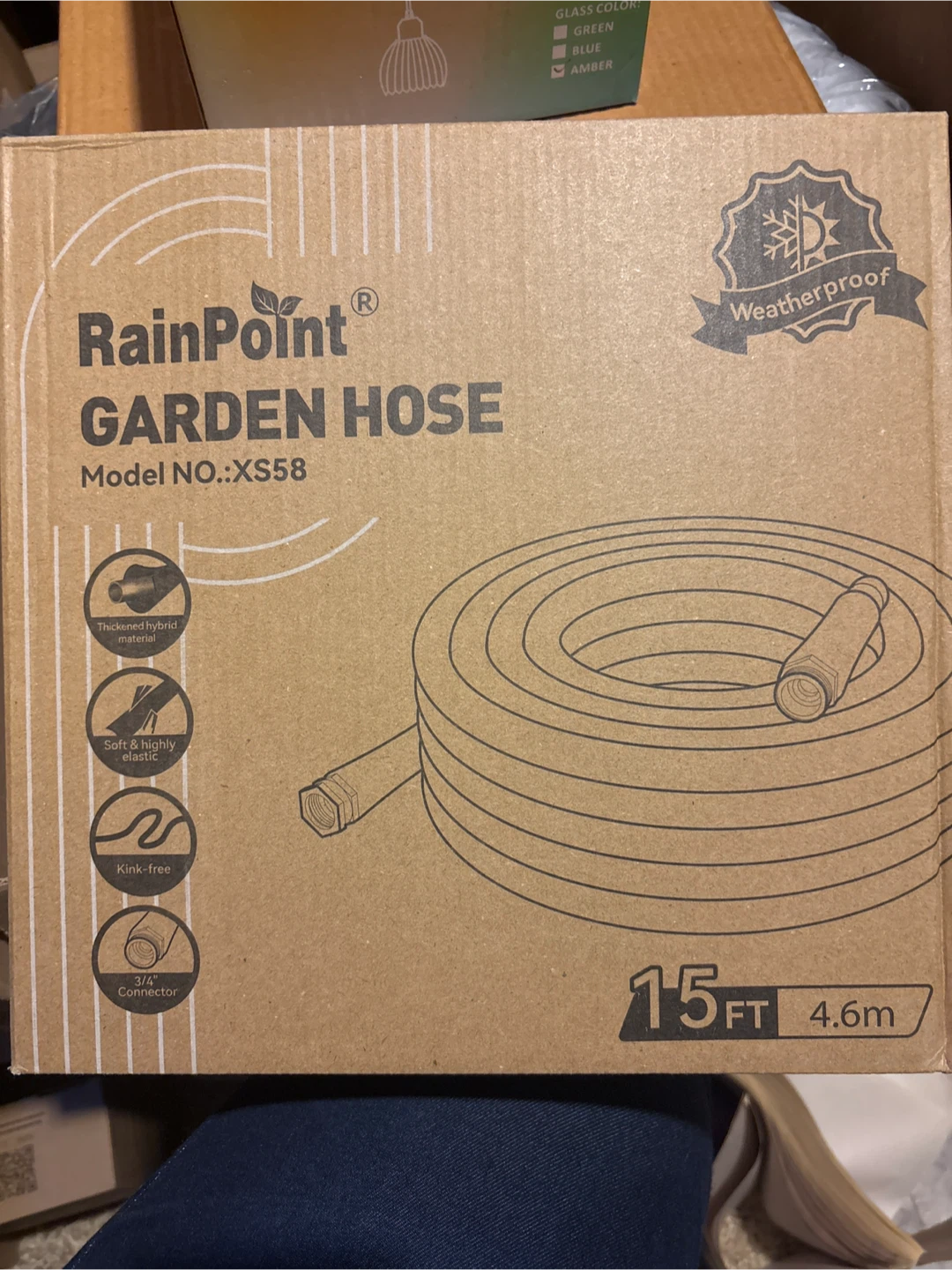 RainPoint Garden Hose 15ft x 5/8" Hybrid Kink-Free