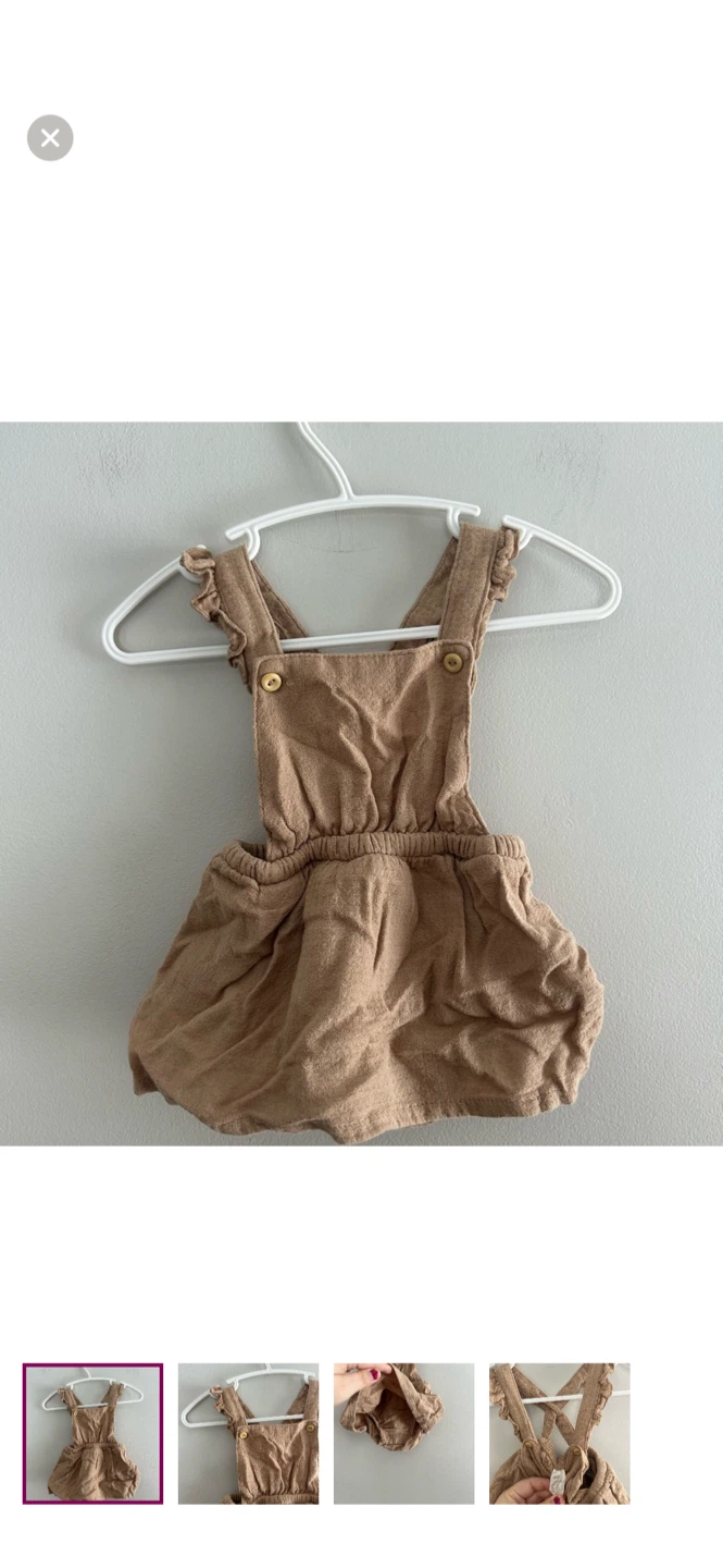 H&M Baby Girl Tan Linen Blend Romper