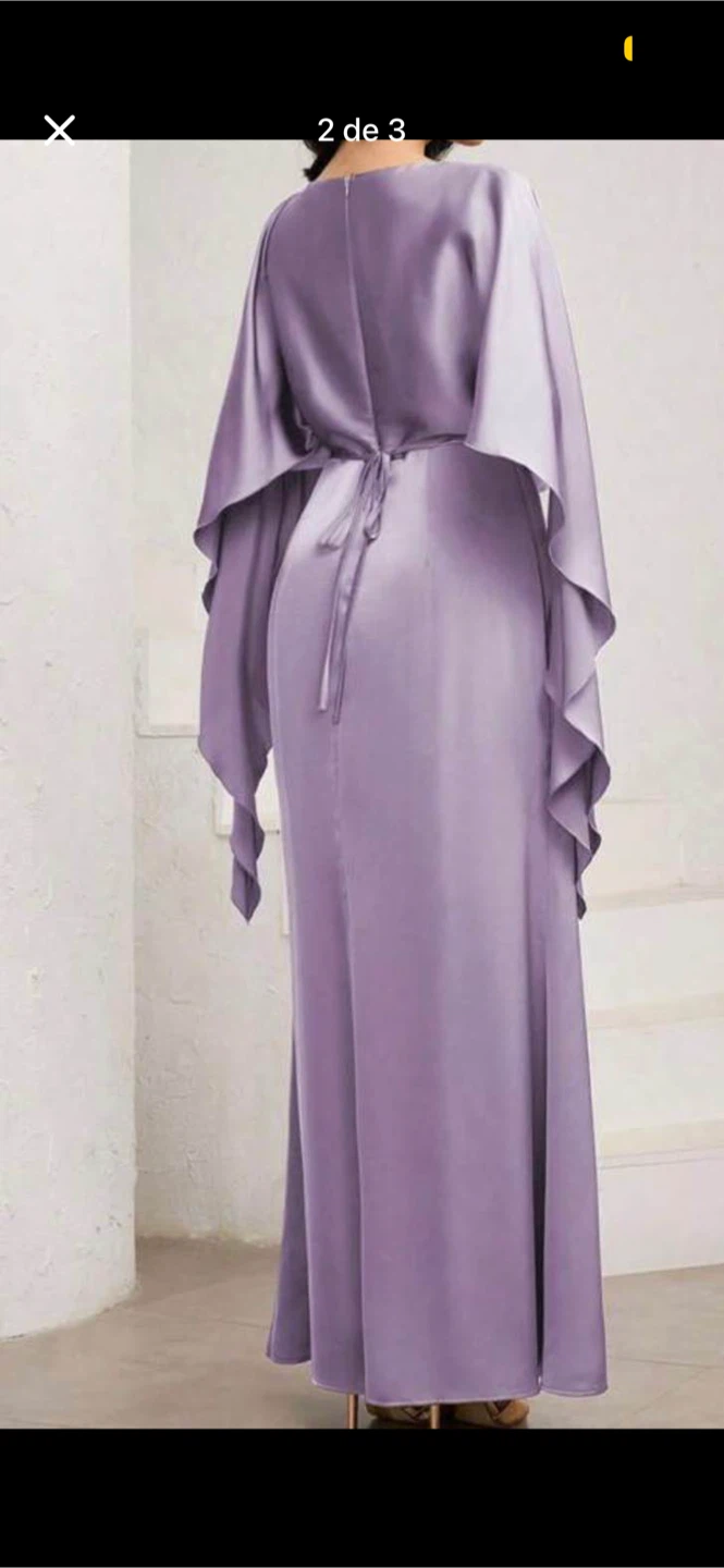 Satin Cape Sleeve Maxi Dress - photo 3