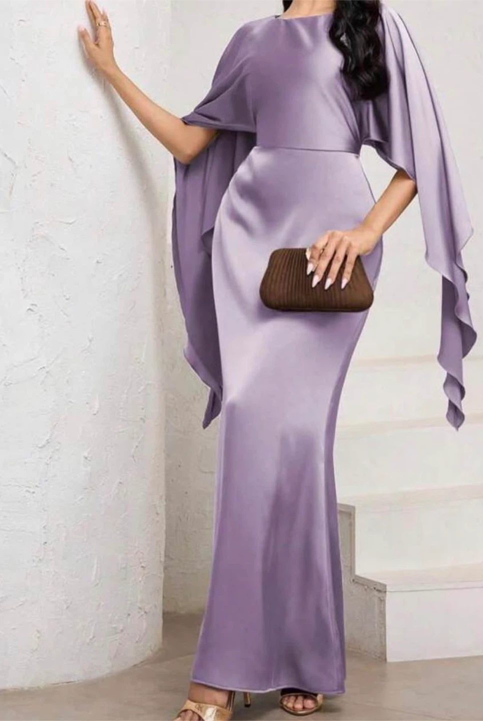 Satin Cape Sleeve Maxi Dress - photo 2