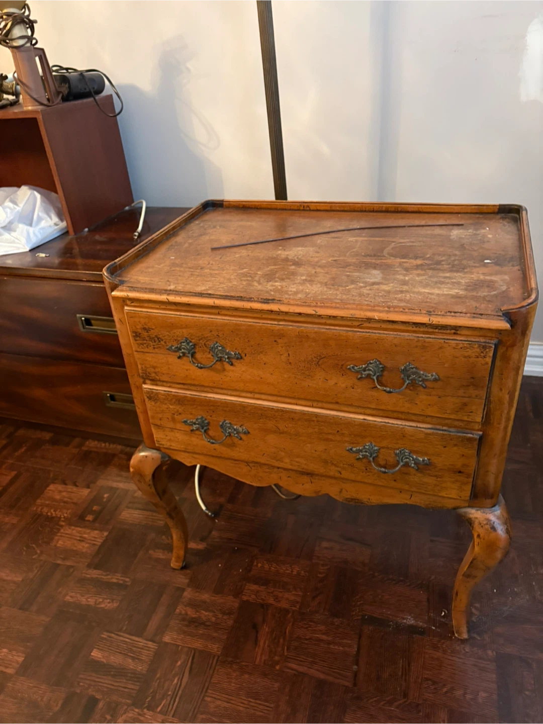 Vintage Two-Drawer Side Table