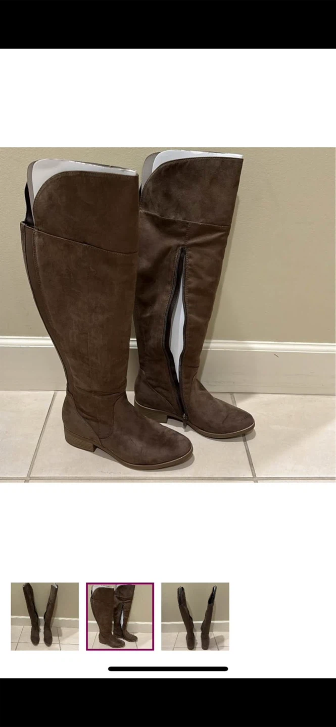 Lexi & Abbie Women's Brown Suede Knee-High Boots - photo 2