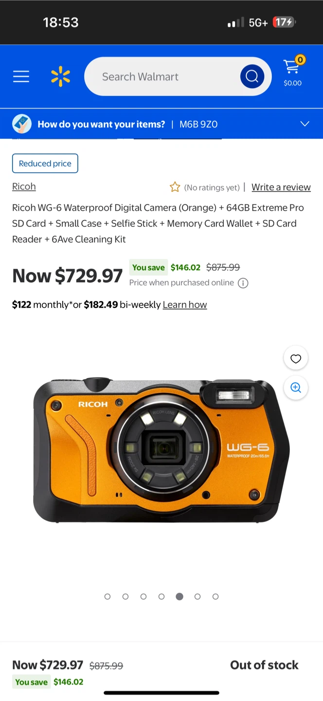 Ricoh WG-6 Waterproof Digital Camera (BLACK) with 64GB SD Card - photo 2
