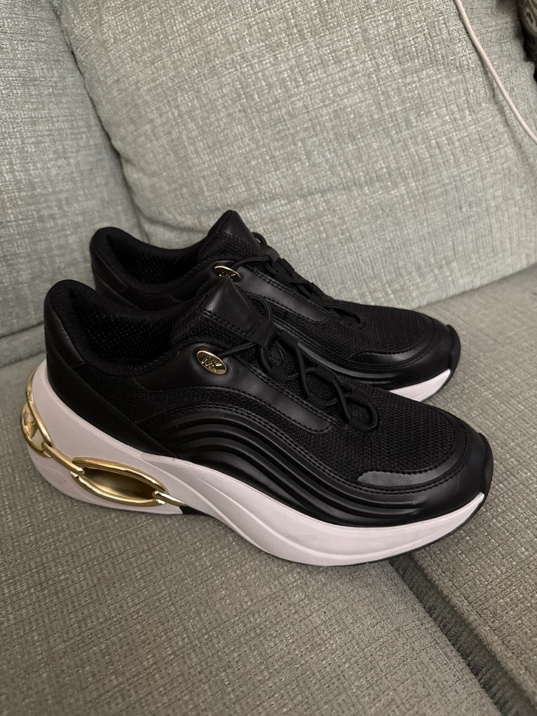 Michael Kors Black Gold Accent Chunky Sneakers - photo 2