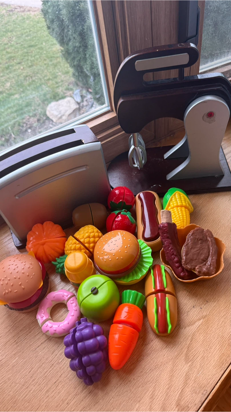 Play Food Kitchen Toy Set with Mixer & Toaster