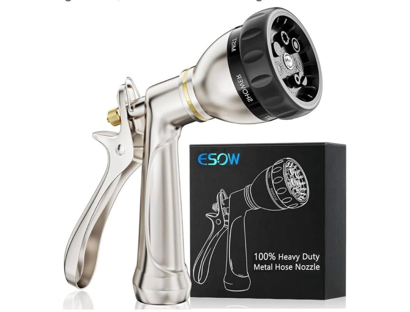 ESOW 7 Pattern Heavy Duty Metal Garden Hose Nozzle - photo 2
