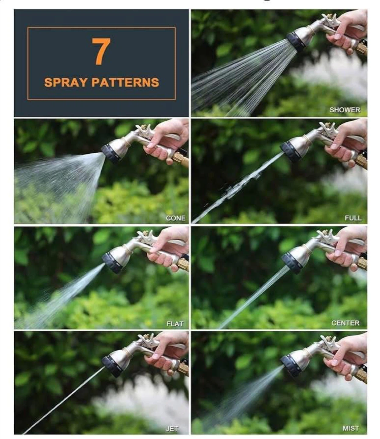 ESOW 7 Pattern Heavy Duty Metal Garden Hose Nozzle - photo 5