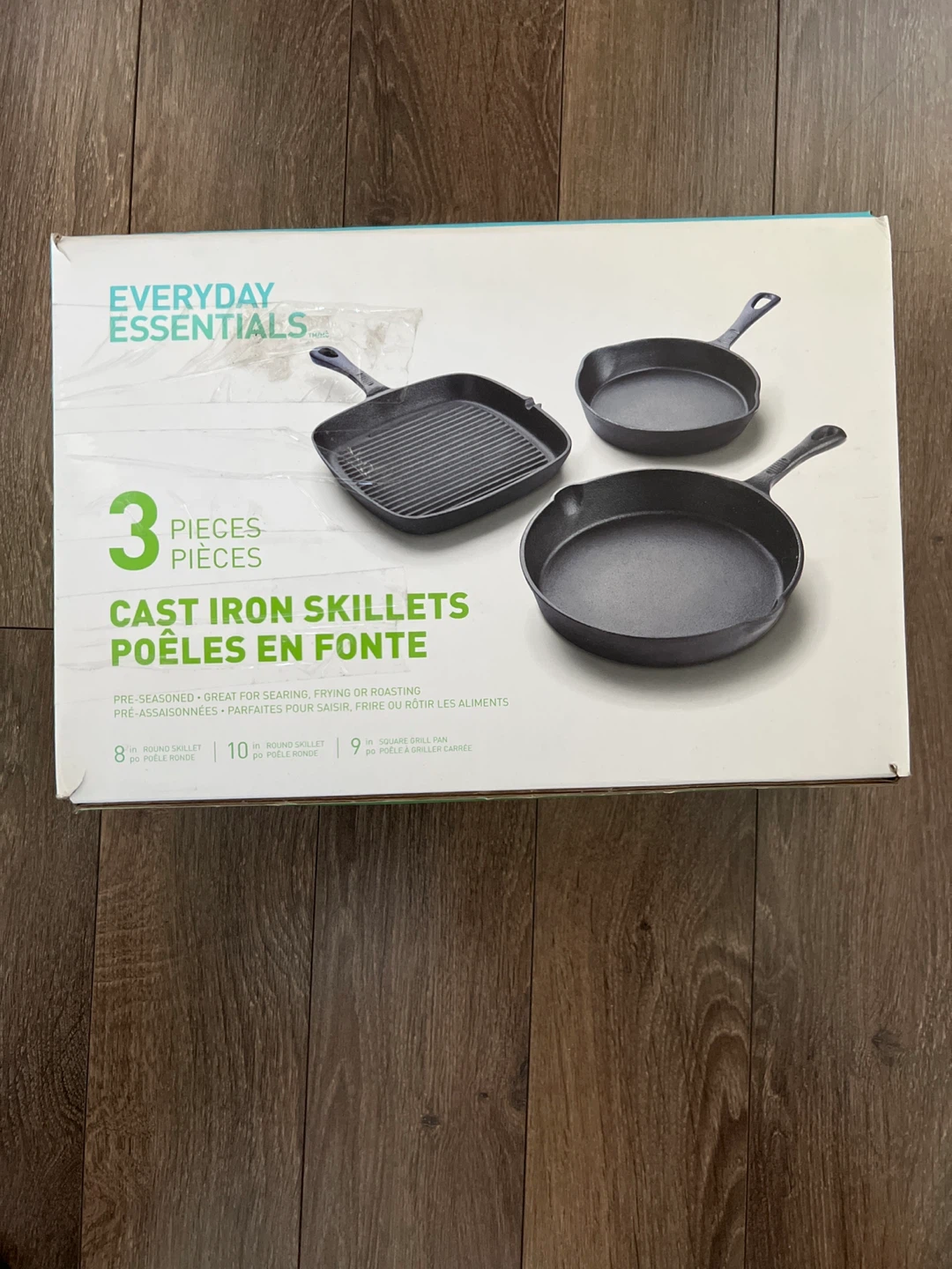Everyday Essentials 3-Piece Cast Iron Skillet Set