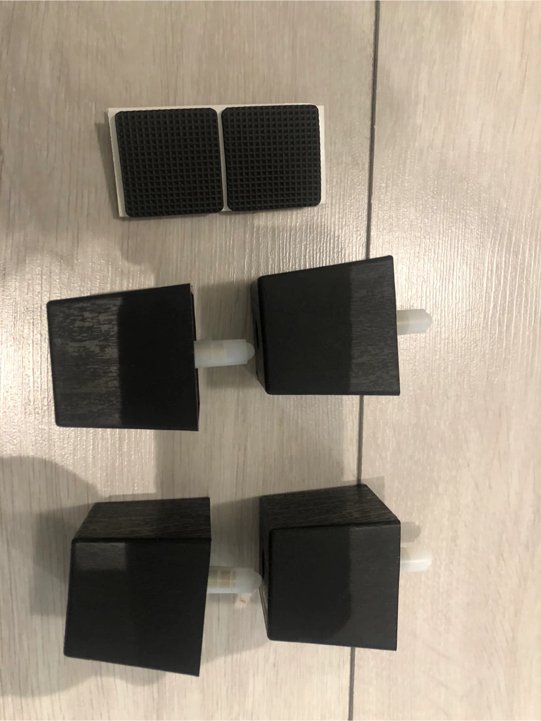 Set of 4 Black Furniture Legs with Adhesive Pads - photo 2