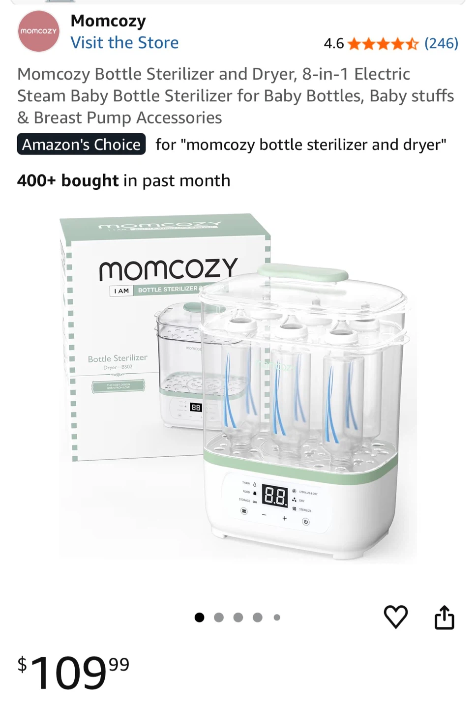 Unopened Momcozy sterilizer and dryer