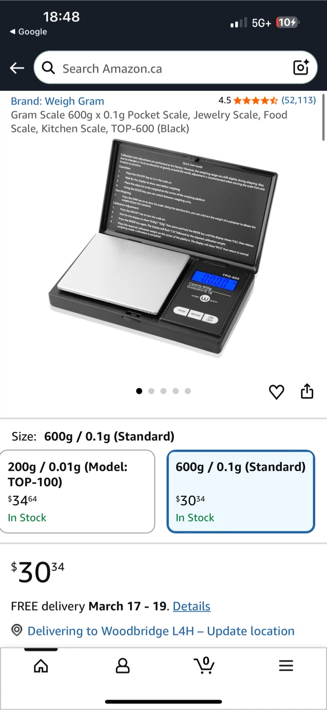 Smart Weigh Digital Pocket Scale SW5KIG - photo 2