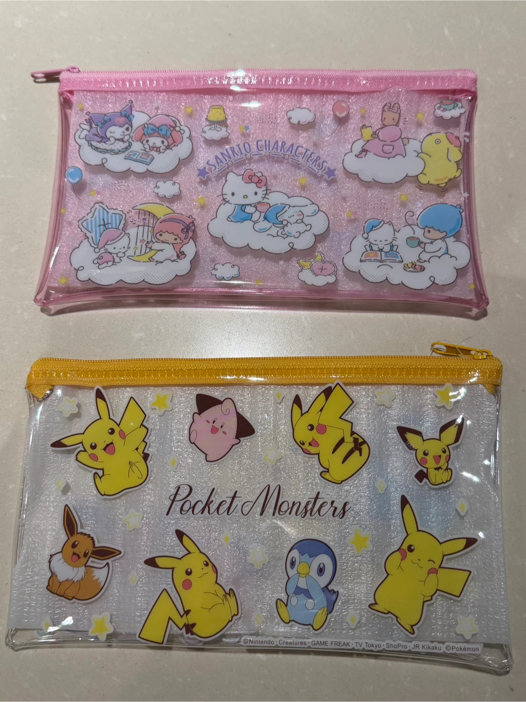 Sanrio Characters Hello Kitty & Pocket Monsters Pencil Cases