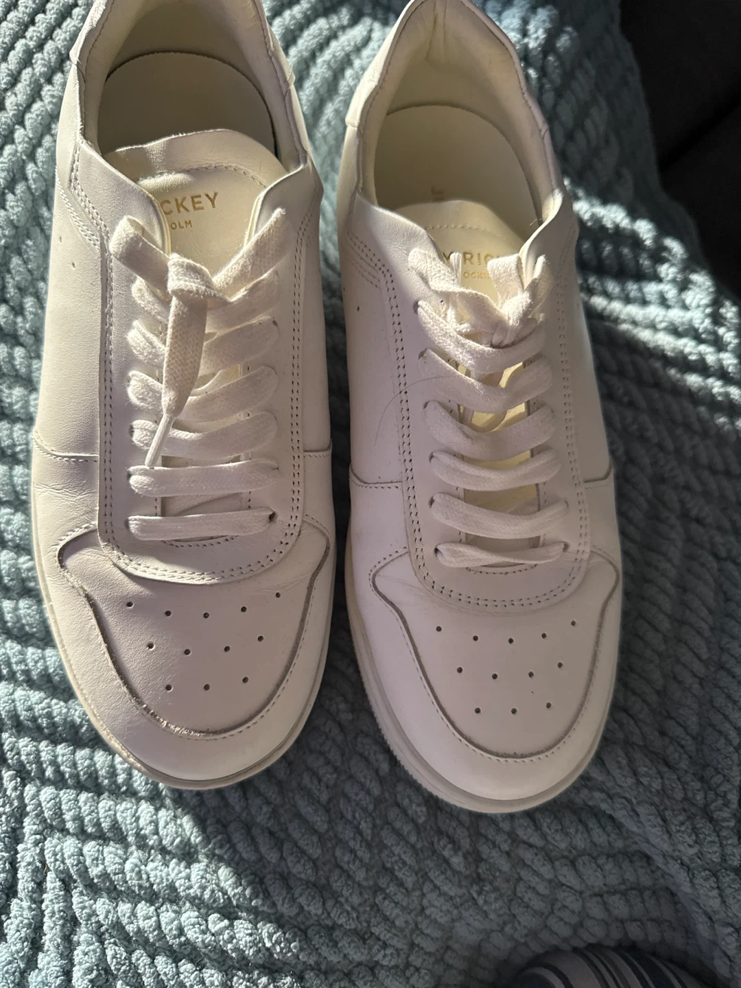 Jim Rickey "Wing" White Leather Sneakers - US 7