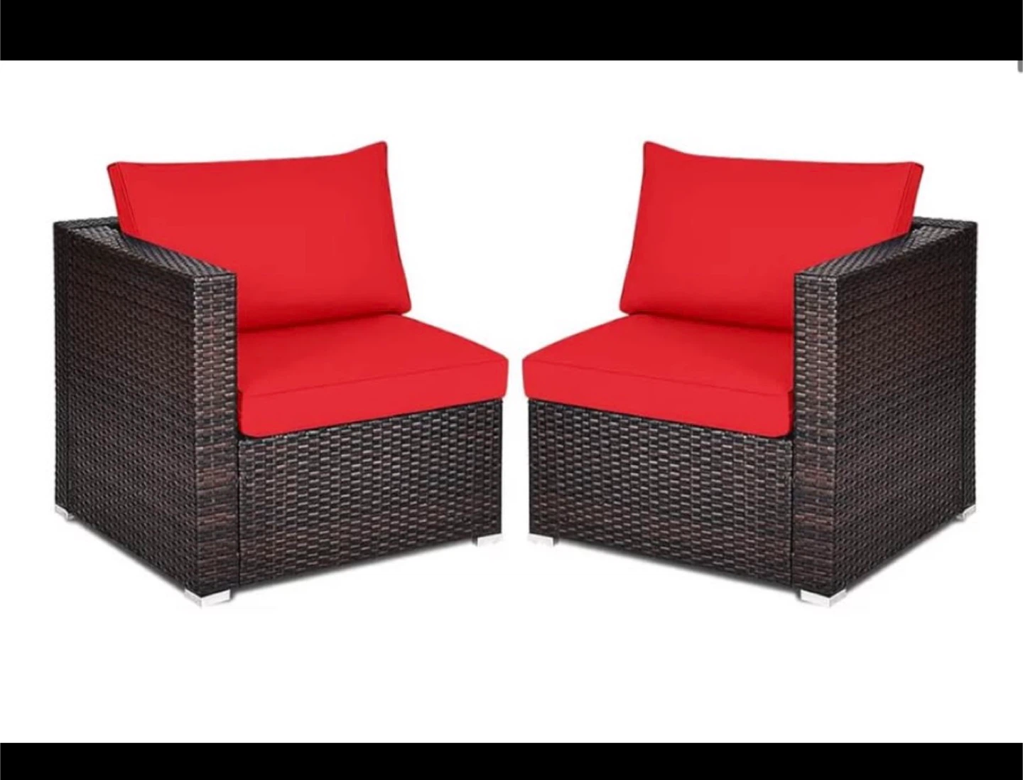 2 Piece Corner Sofa Set with Red Cushions - photo 2