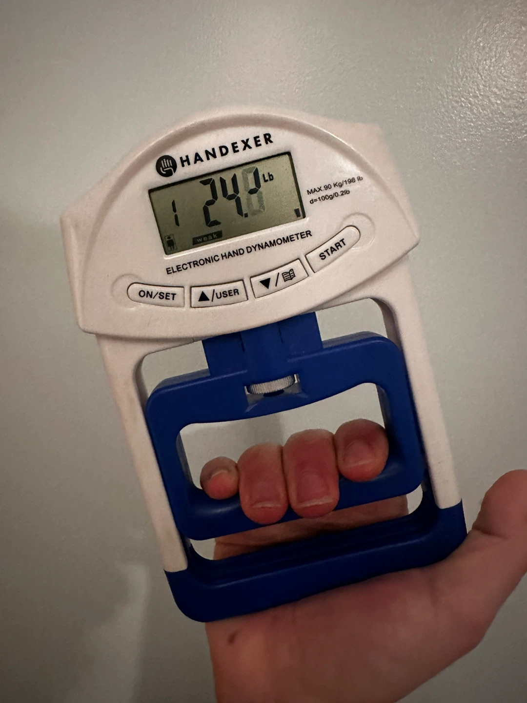 Handexer Electronic Hand Dynamometer 198lbs Blue - photo 2