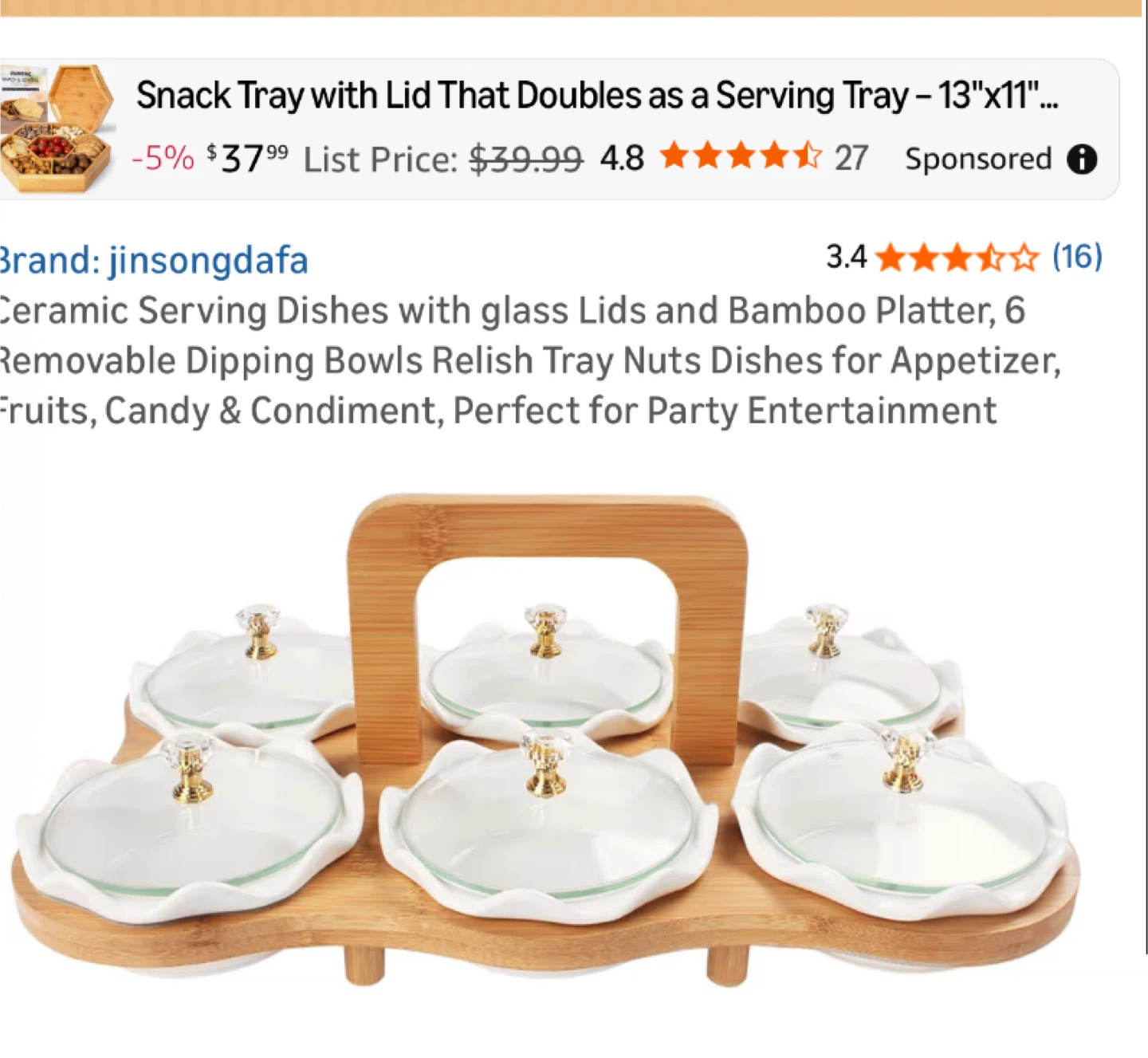 jinsongdafa Ceramic Serving Dishes with Glass Lids - photo 3
