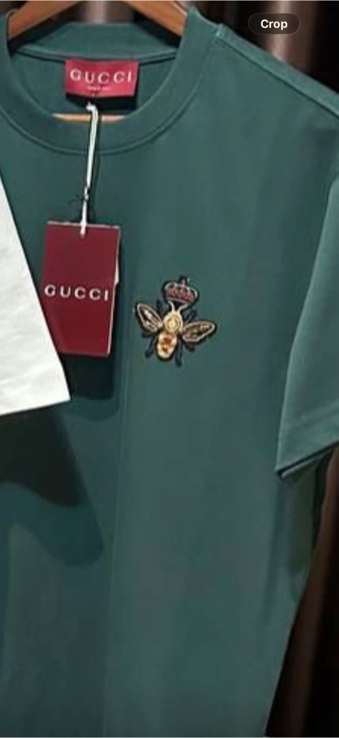 Green Gucci T-Shirt with Bee Emblem