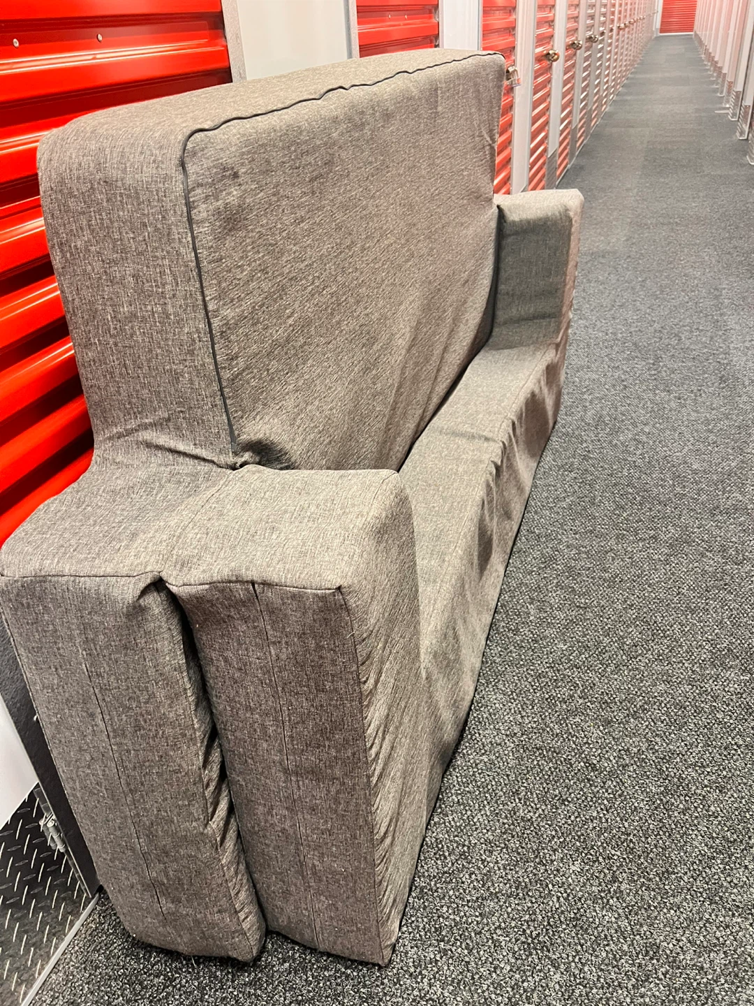 Gray Upholstered Loveseat Sofa