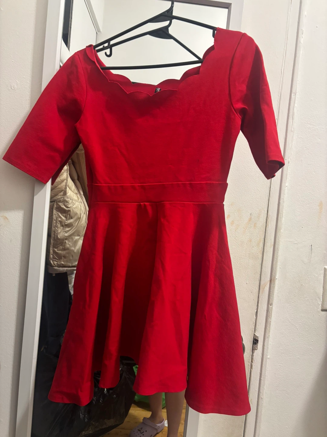 LuLu's Red Scallop Neckline Fit and Flare Dress - photo 2