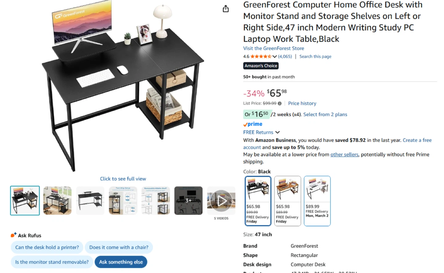 Computer Desk with Monitor Stand