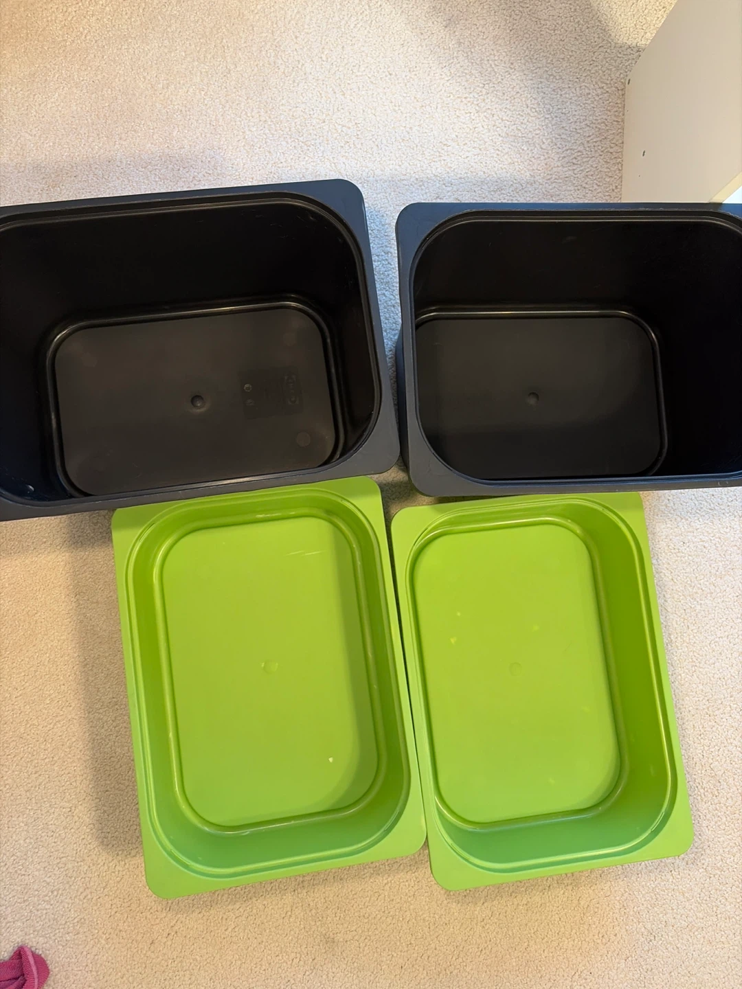 White Storage Unit with 2 Green and 2 Black Bins - photo 4