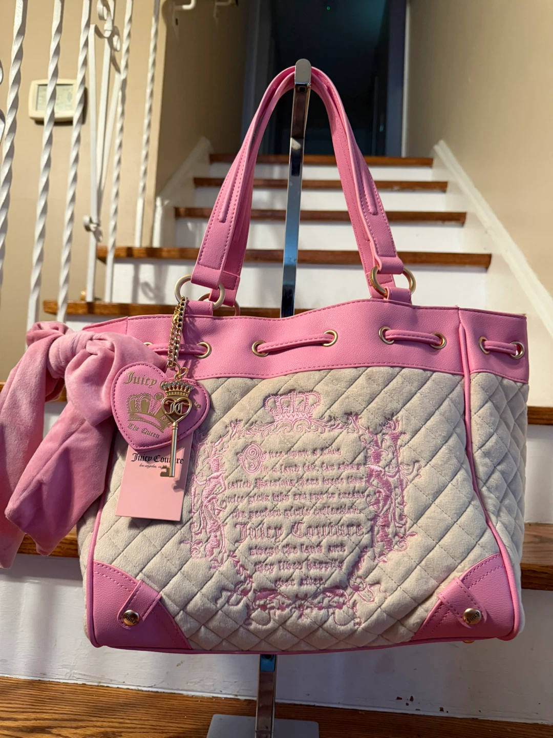 Juicy Couture Quilted Tote Bag Pink