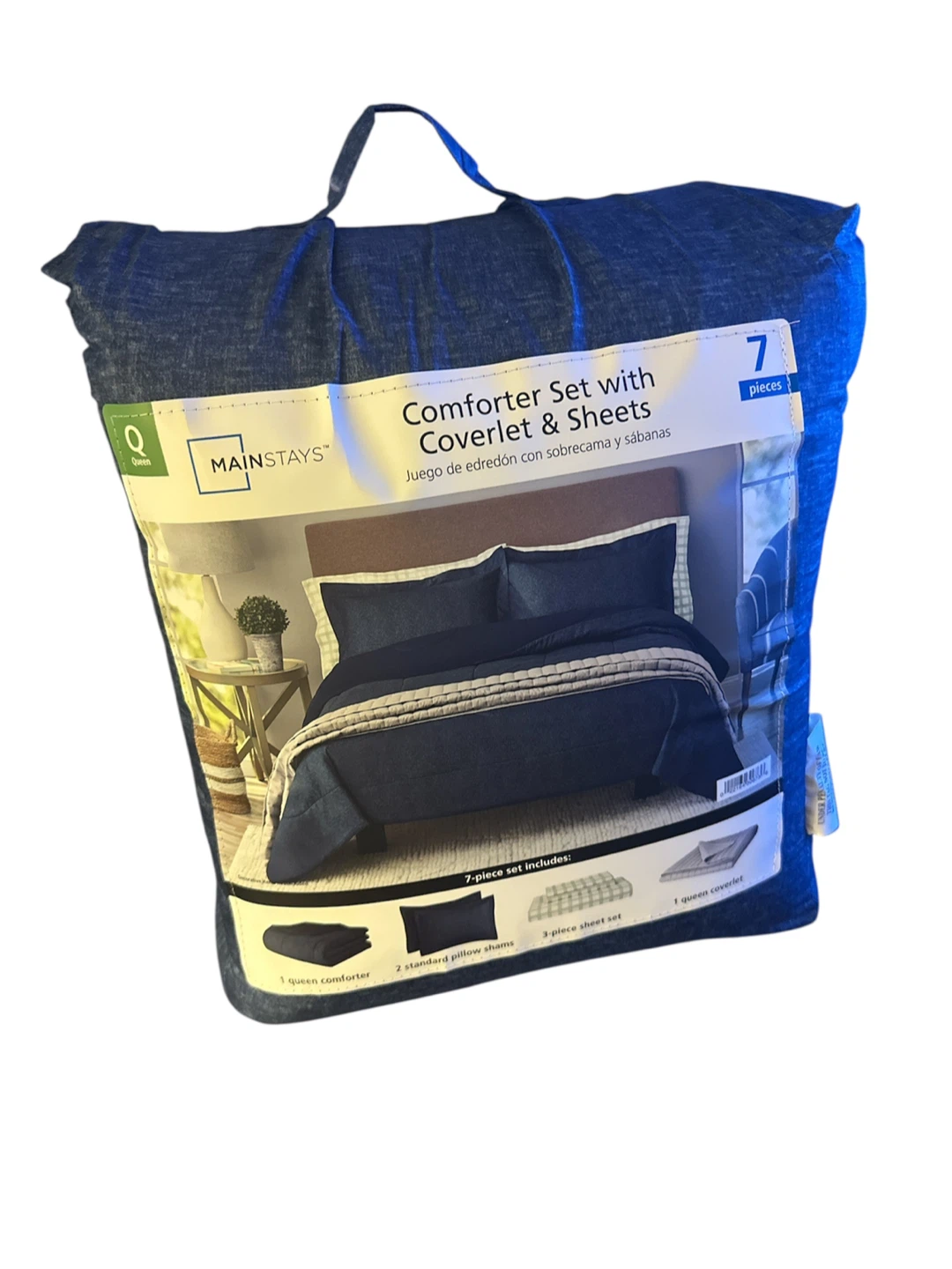 NEW Queen Comforter Set with Coverlet & Sheets - 7 Pieces