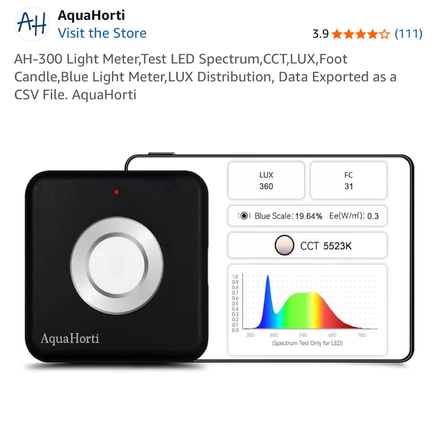 AquaHorti AH-300 LED Light Meter