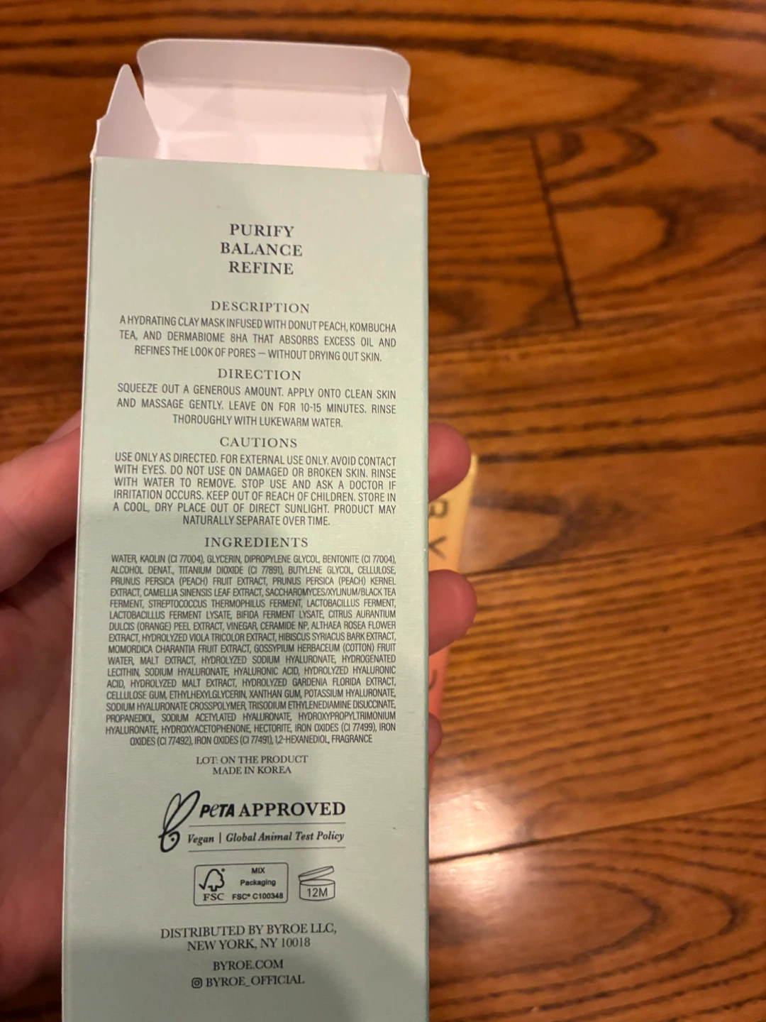 BYROE Peach Kombucha Tea Purifying Clay Mask 2.82 oz / 80 g - photo 2