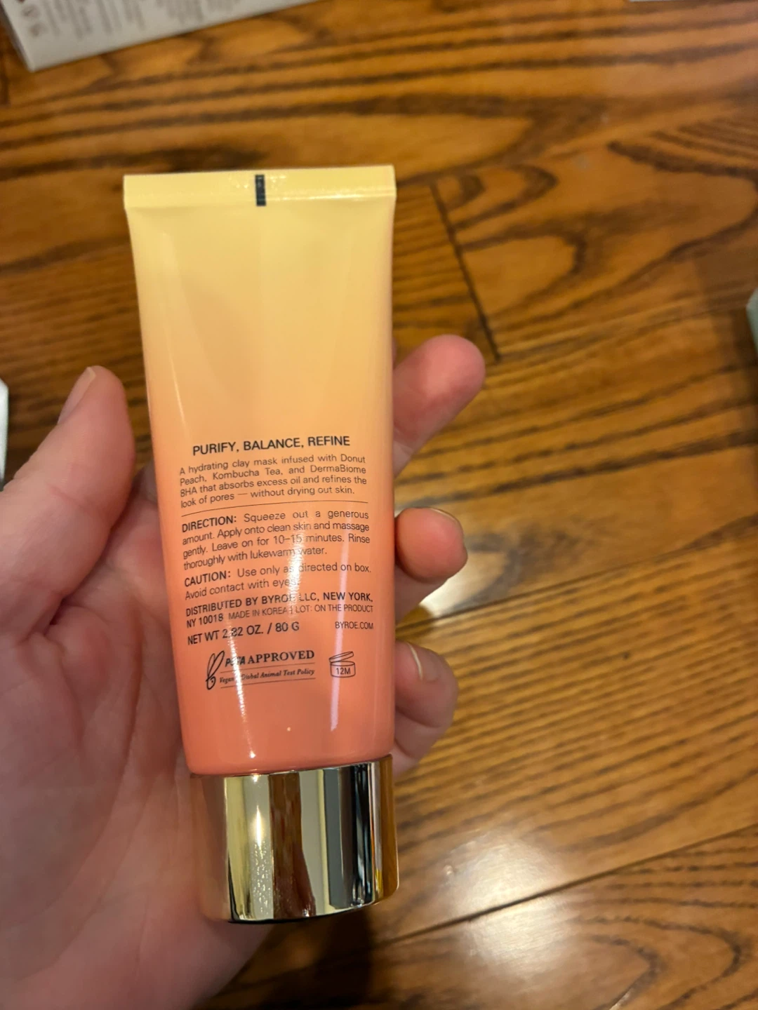 BYROE Peach Kombucha Tea Purifying Clay Mask 2.82 oz / 80 g - photo 4